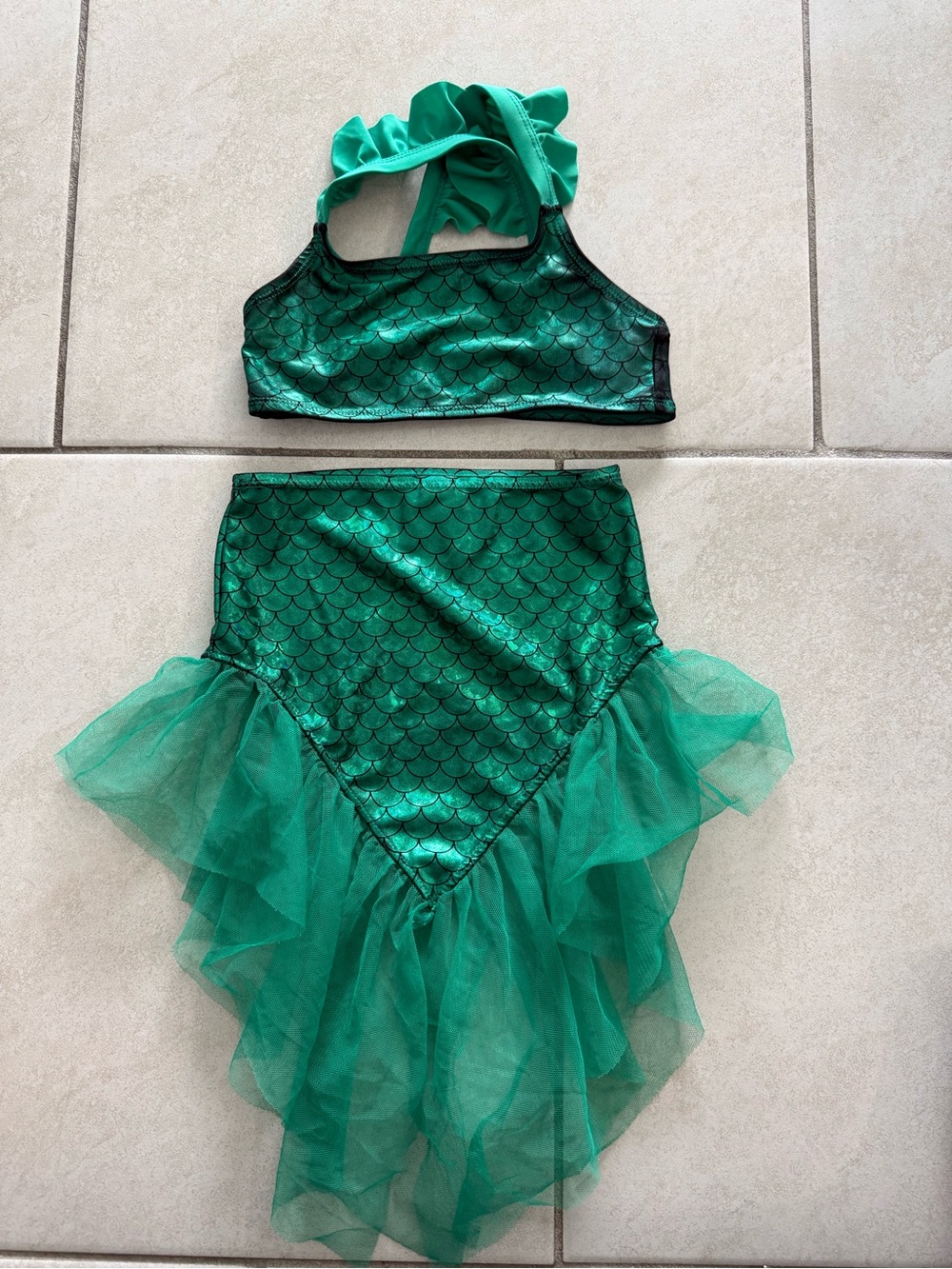 Joe Boxer Green Shimmery Mermaid Costume Two-Piece